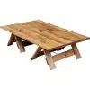 1.2m Low (boho) Rustic Picnic Trestle Table 6-Seater Stained