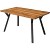 1.5m 6-Seater Stained Rustic Café Bistro Restaurant Table Handmade (L-shape)