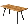 1.8m 8-Seater Stained Rustic Café Bistro Restaurant Table Handmade (L-shape)