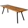 2.4m 10-Seater Stained Rustic Café Bistro Restaurant Table Handmade (L-shape)
