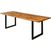 2.4m 8-Seater Stained Rustic Café Bistro Restaurant Table Handmade (Square legs)