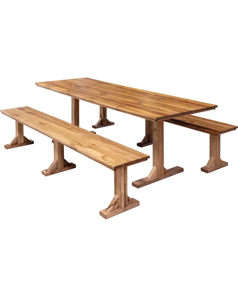 2.4m Dining Table Bench Set